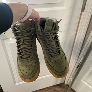 Nike suede olive green sneakers